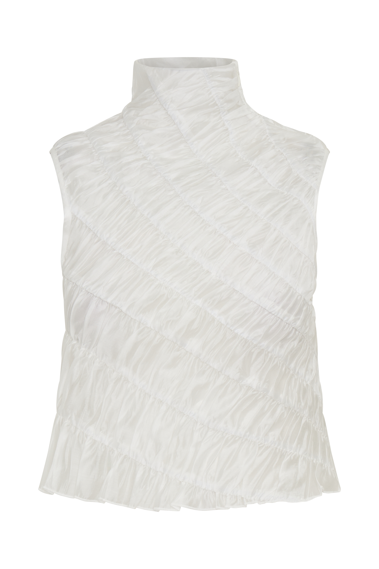Adella Gathered Sleeveless Top - Ivory