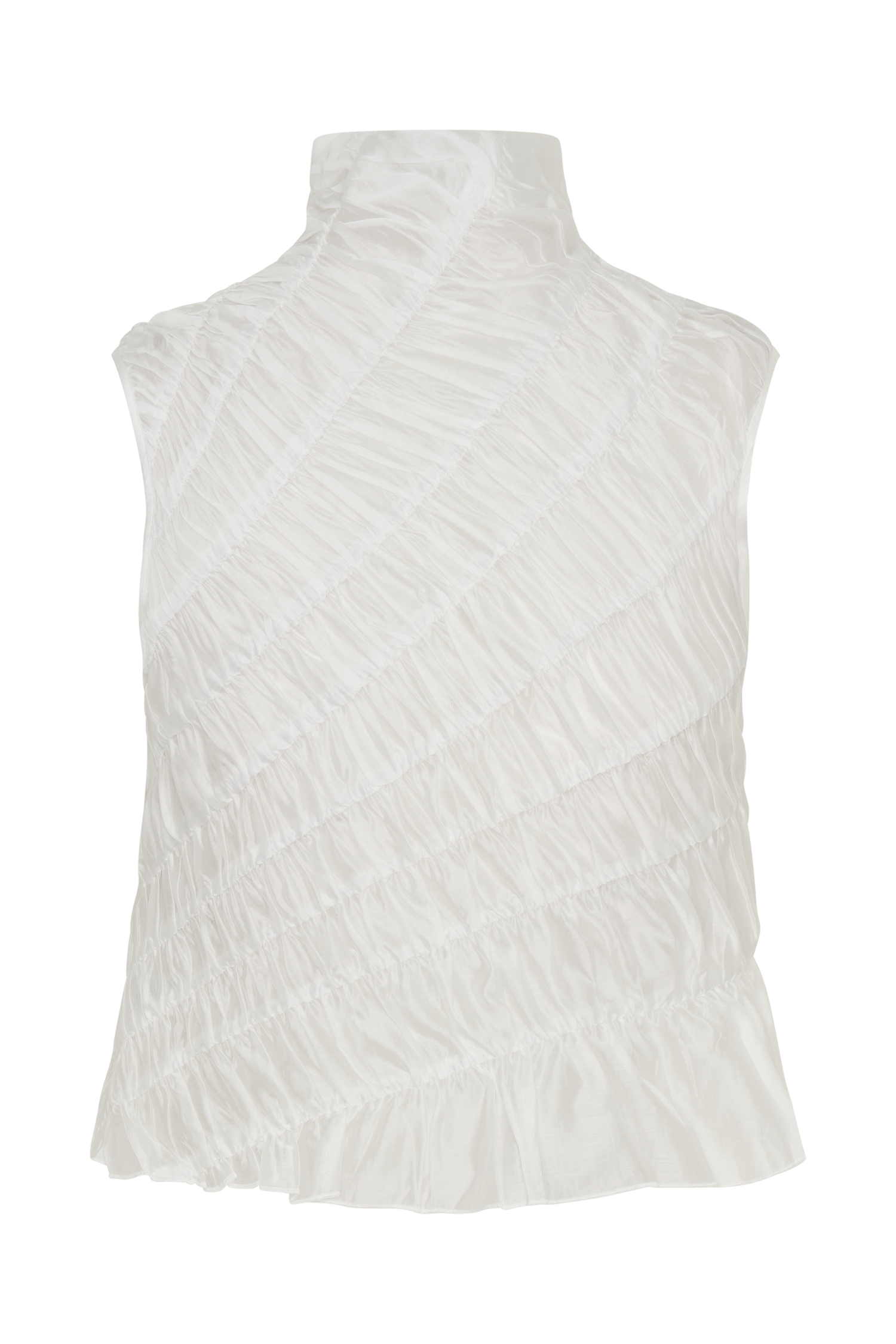 Adella Gathered Sleeveless Top - Ivory
