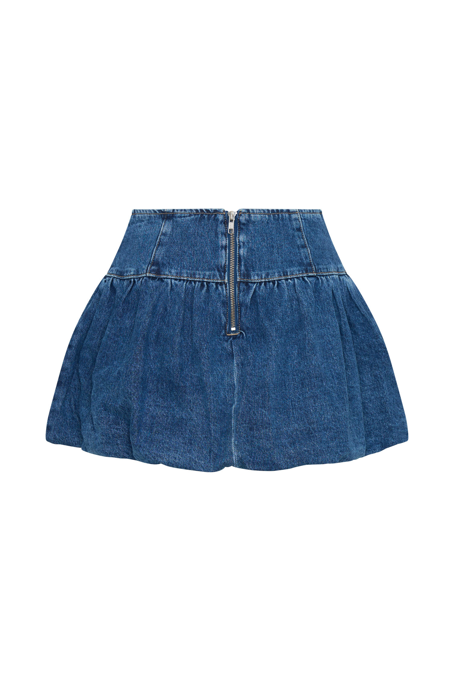 Genia Denim Bubble Mini Skirt - Dark Blue