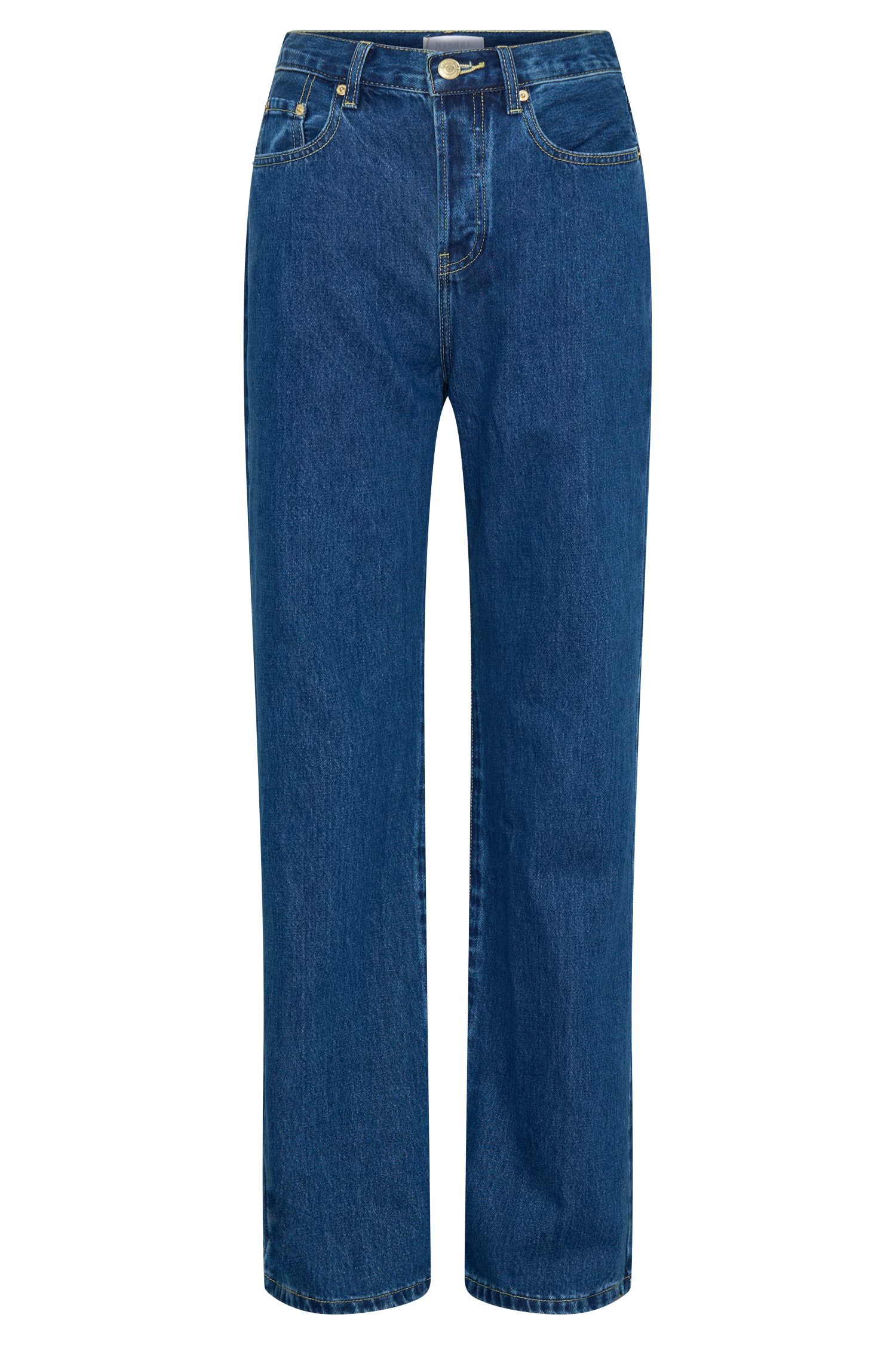 Janine High Waisted Straight Leg Jeans - Dark Blue